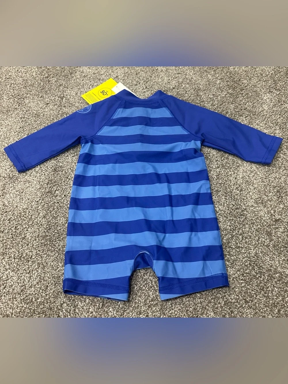NWT Baby Gap Striped Rash Guard Swimsuit Blue UPF 3-6 months